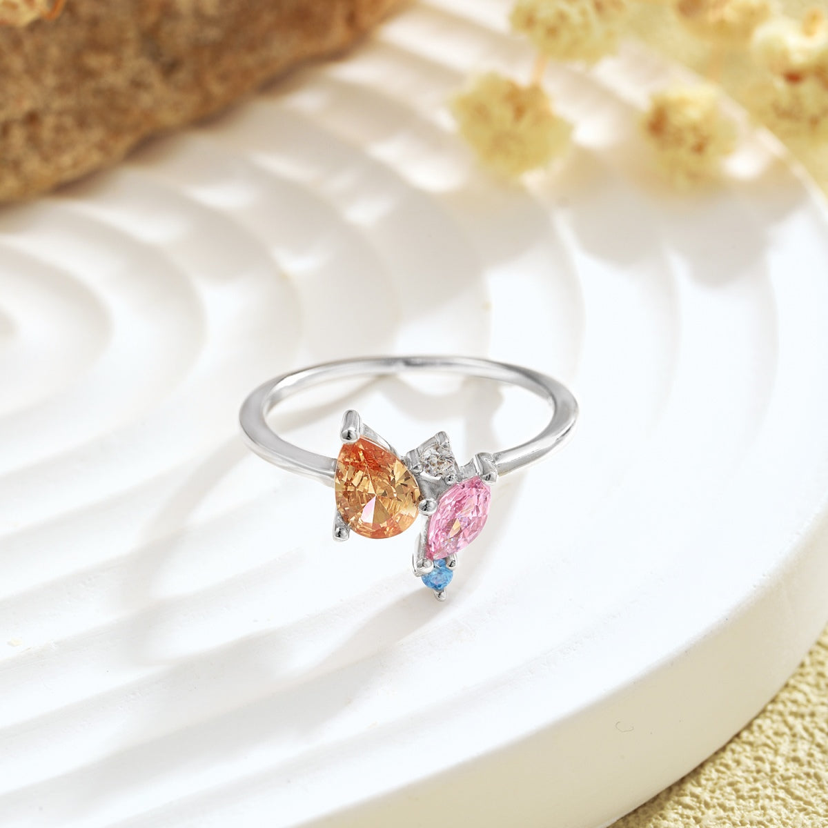 [Limara]Radiant Colorful Multi Cut Daily Ring