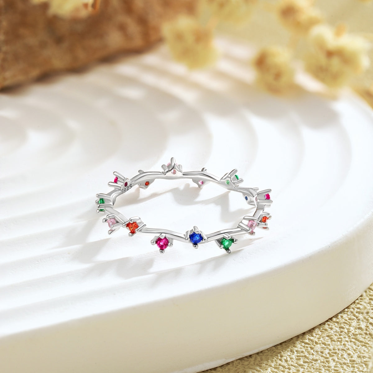 [Limara]Radiant Colorful Round Cut Daily Ring