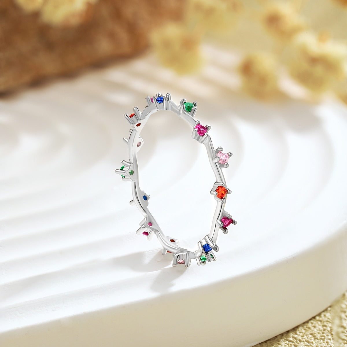 [Limara]Radiant Colorful Round Cut Daily Ring