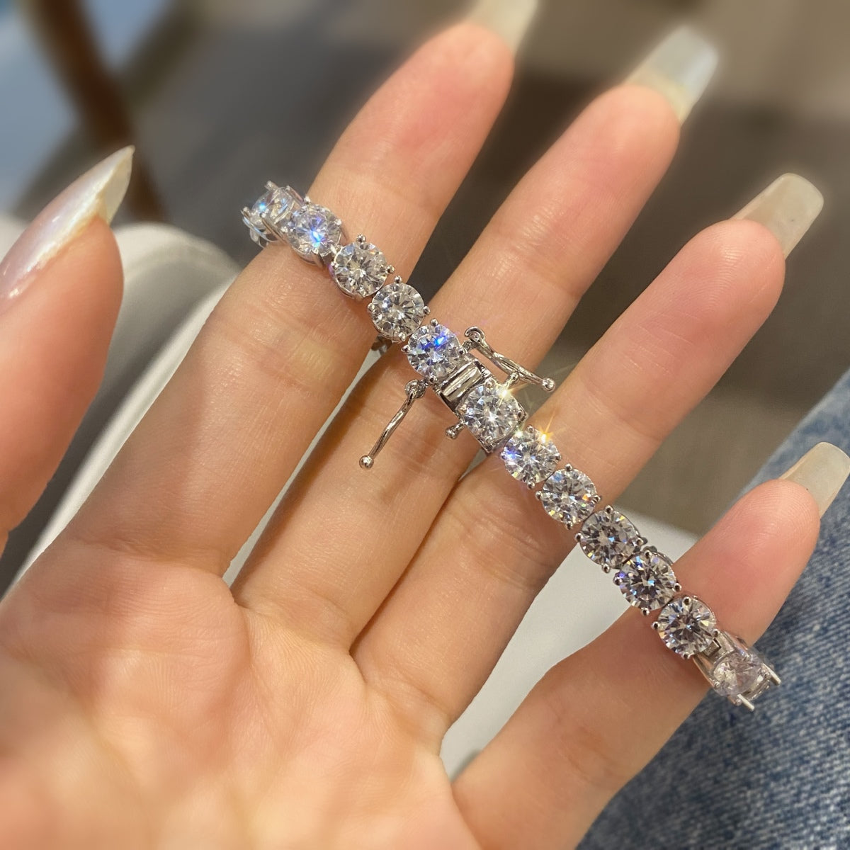 [Limara]0.75 Carat Dazzling Round Cut Wedding Bracelet