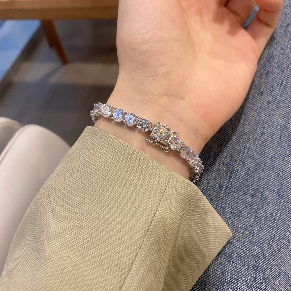 [Limara]0.75 Carat Dazzling Round Cut Wedding Bracelet