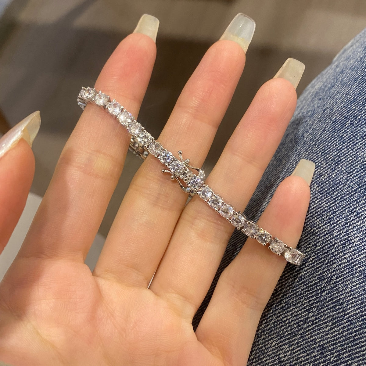 [Limara]Luxurious Ornate Round Cut Tennis Bracelet