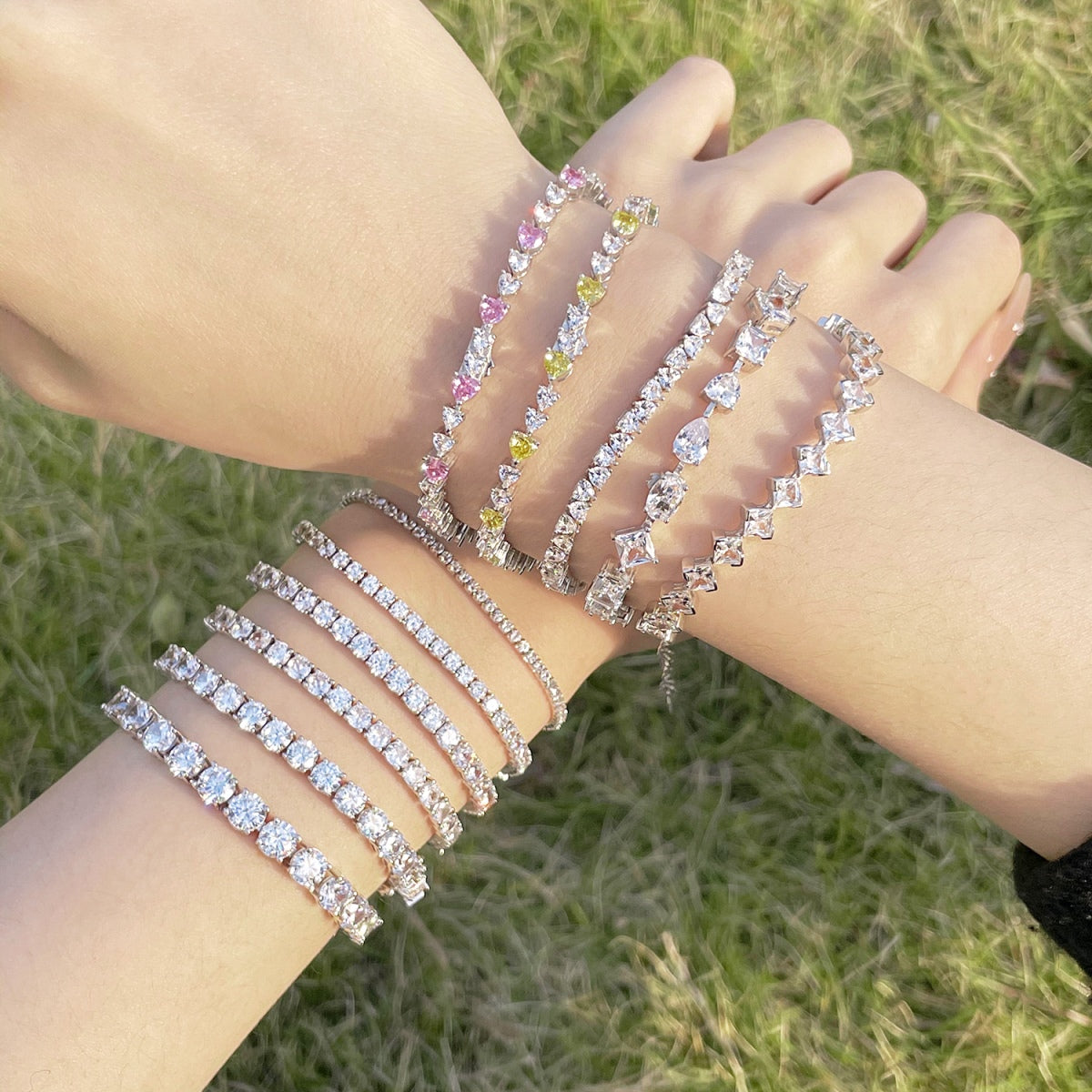 [Limara]Luxurious Ornate Round Cut Tennis Bracelet