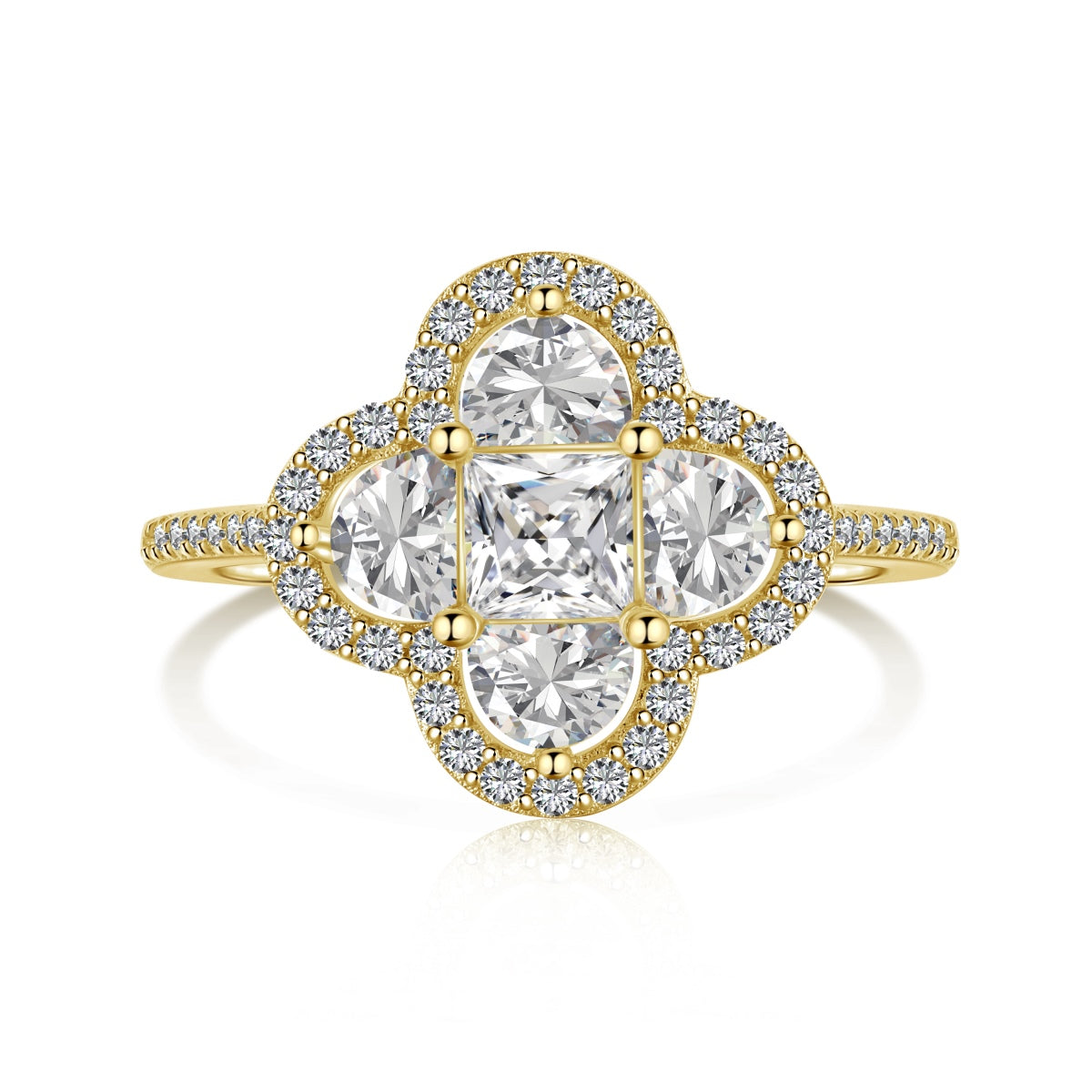 [Limara]Luxurious Eternity Flower Shape Banquet Ring