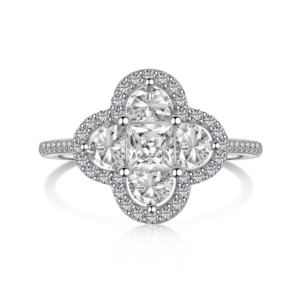 [Limara]Luxurious Eternity Flower Shape Banquet Ring