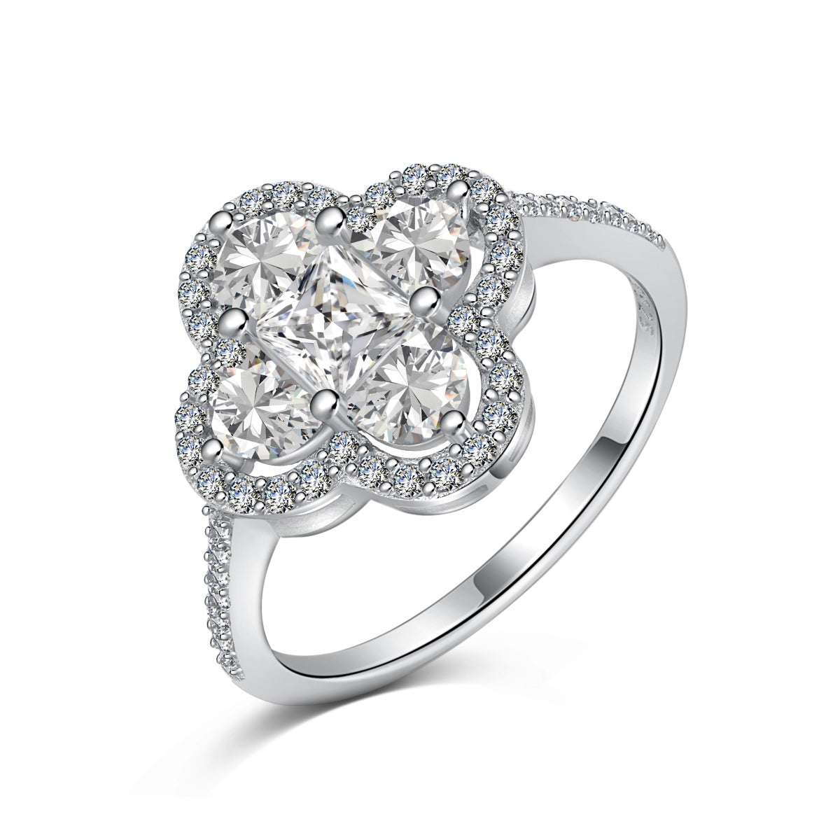 [Limara]Luxurious Eternity Flower Shape Banquet Ring