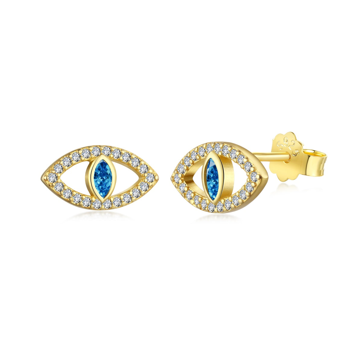 [Limara]Blue Devil Eyes Hollow Stud Earrings