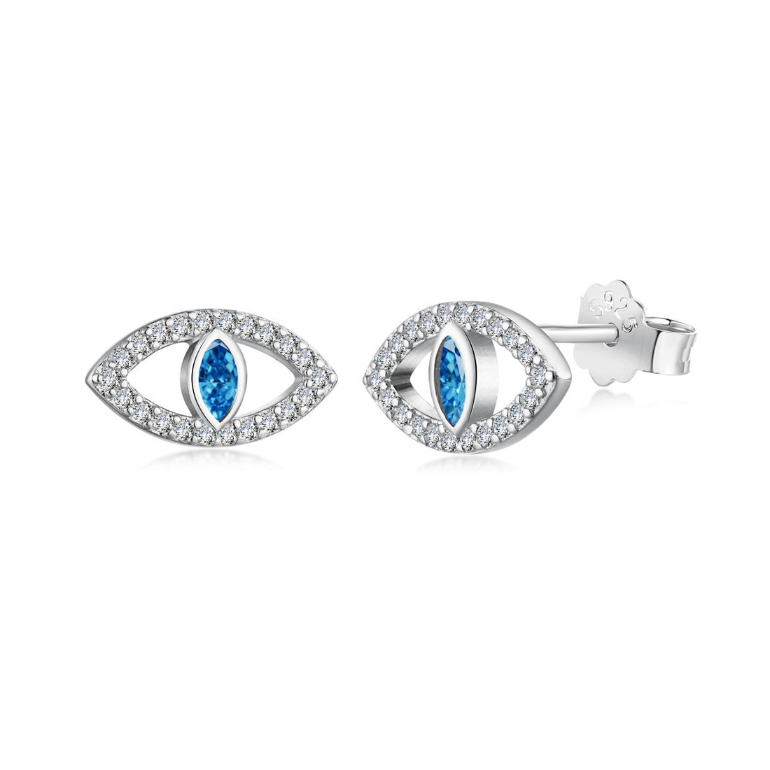 [Limara]Blue Devil Eyes Hollow Stud Earrings