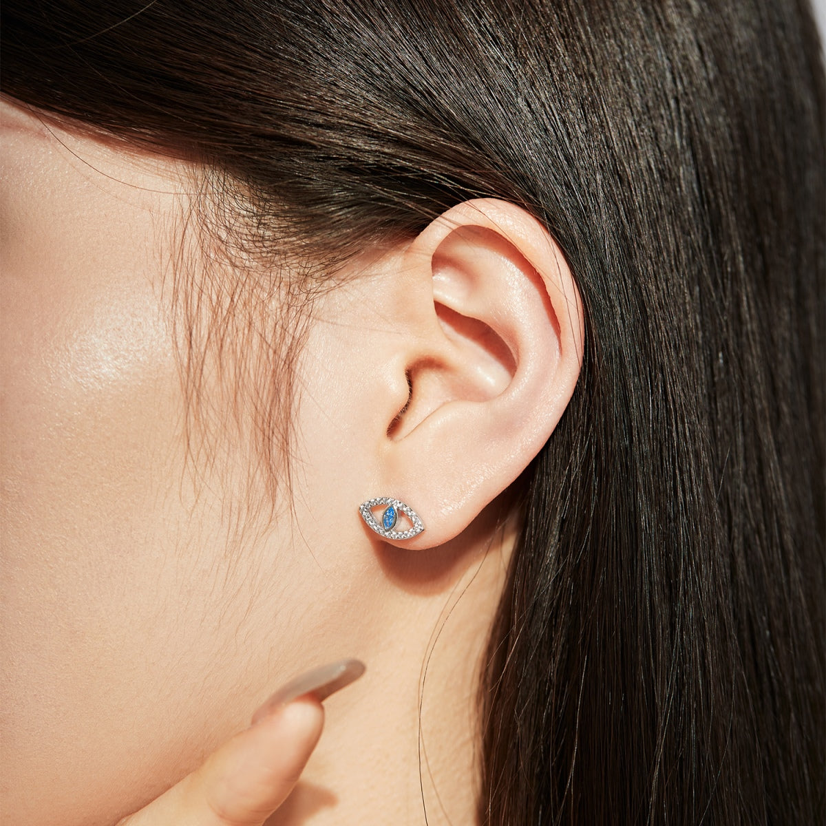 [Limara]Blue Devil Eyes Hollow Stud Earrings