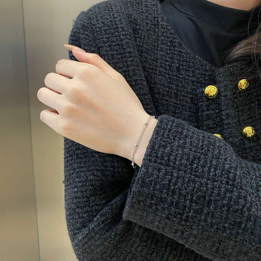 [Limara]Delicate Bead Double Layer Bracelet