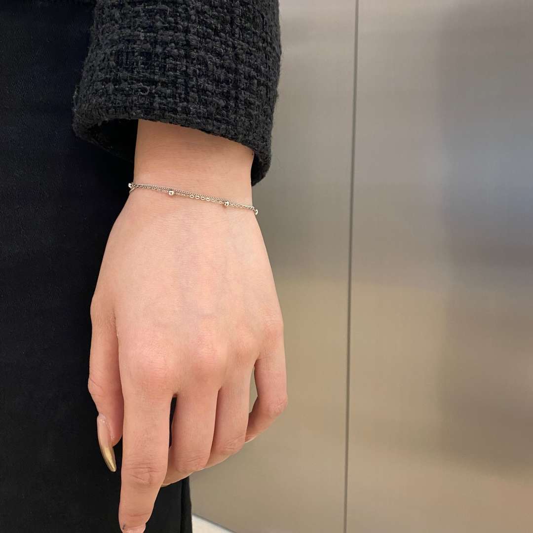 [Limara]Delicate Bead Double Layer Bracelet