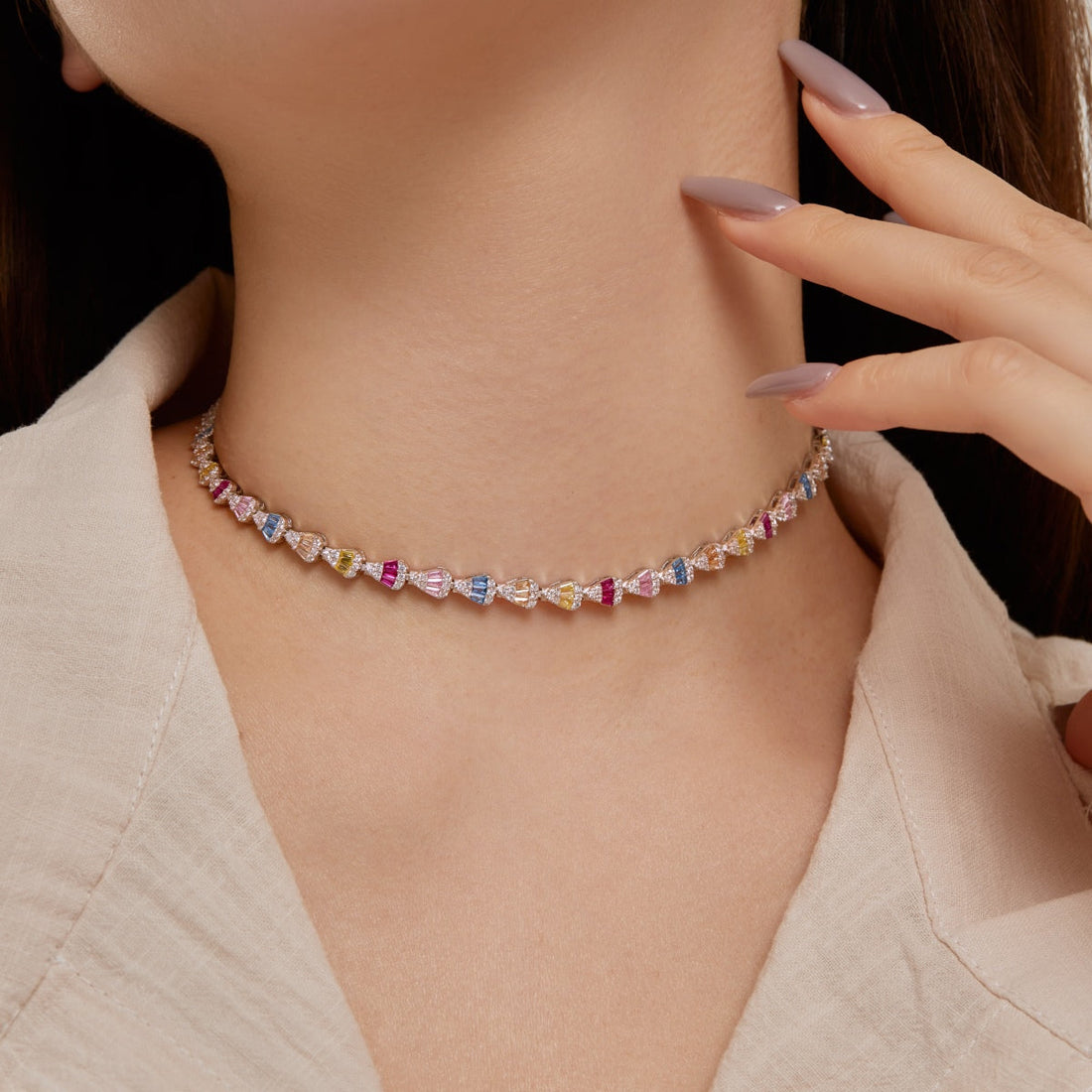 [Limara]Radiant Colorful Rainbow Necklace