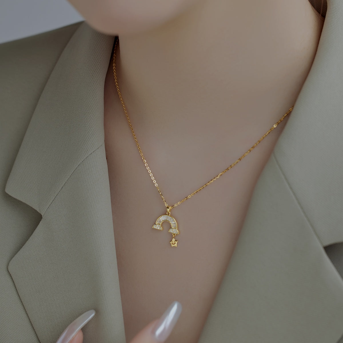 [Limara]Unique Rainbow Star Necklace