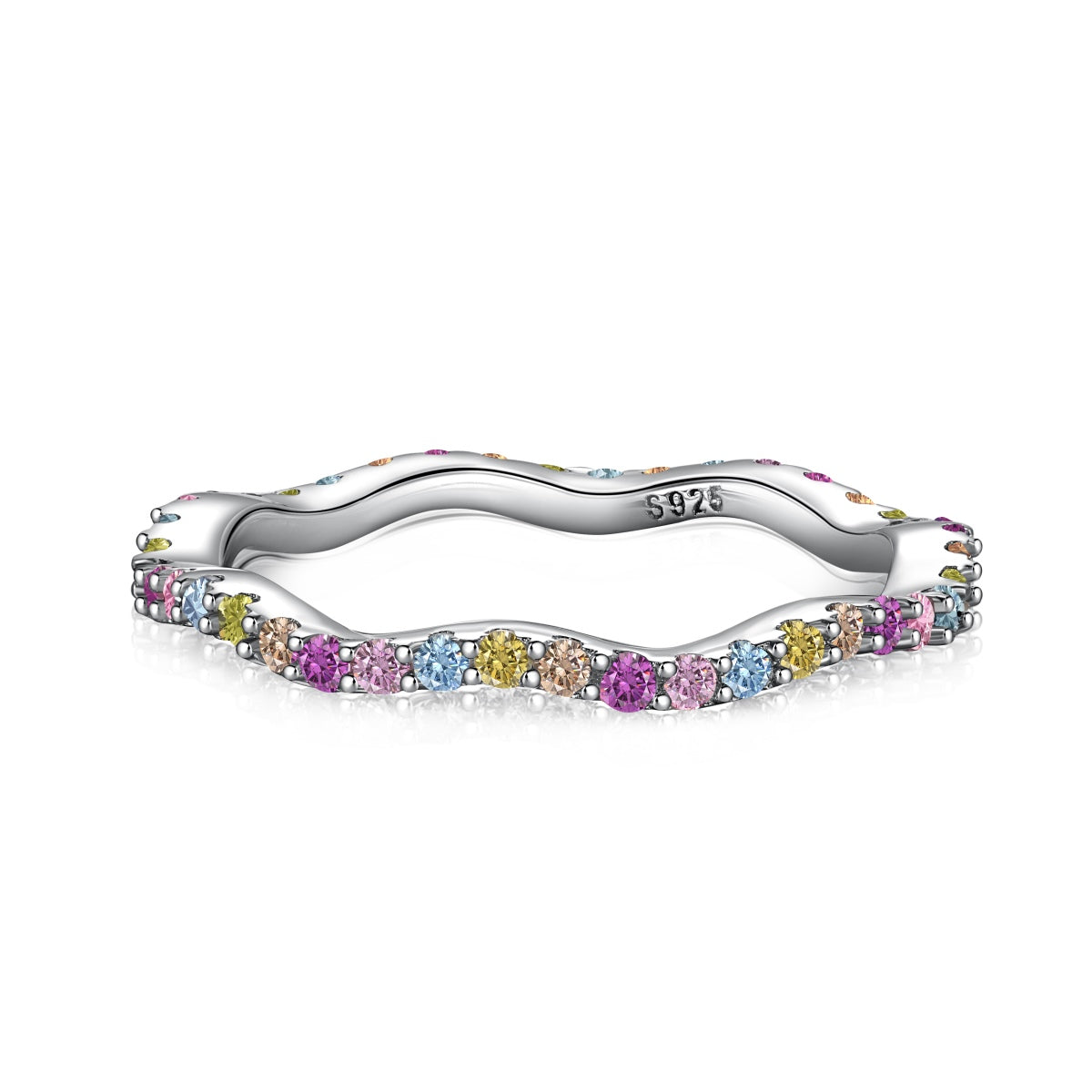 [Limara]Dainty Colorful Round Cut Party Ring