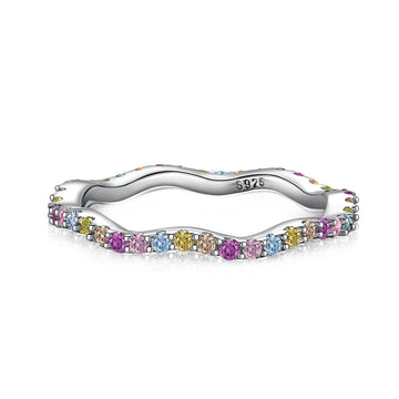 [Limara]Dainty Colorful Round Cut Party Ring