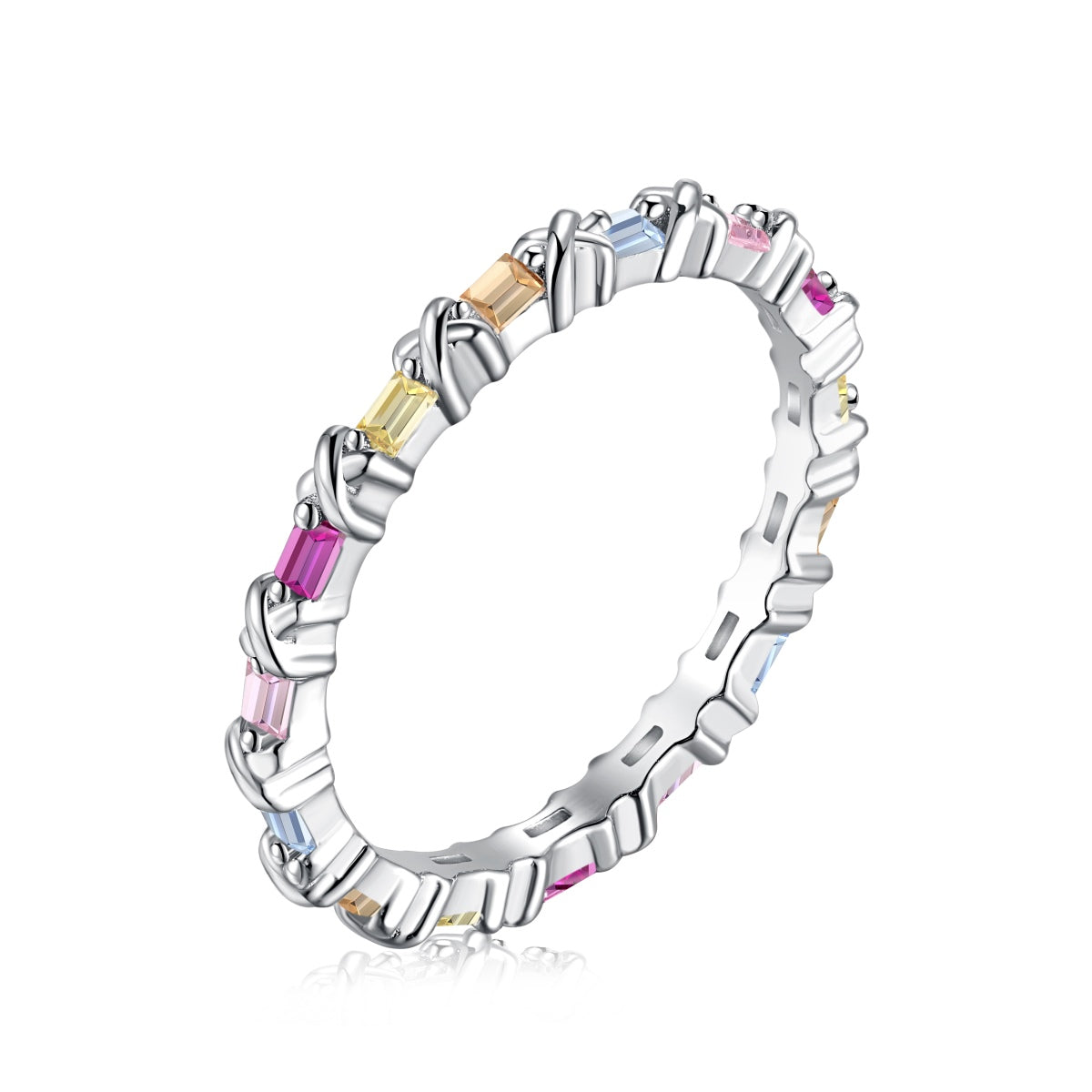 [Limara]Charming Colorful Round Cut Daily Ring