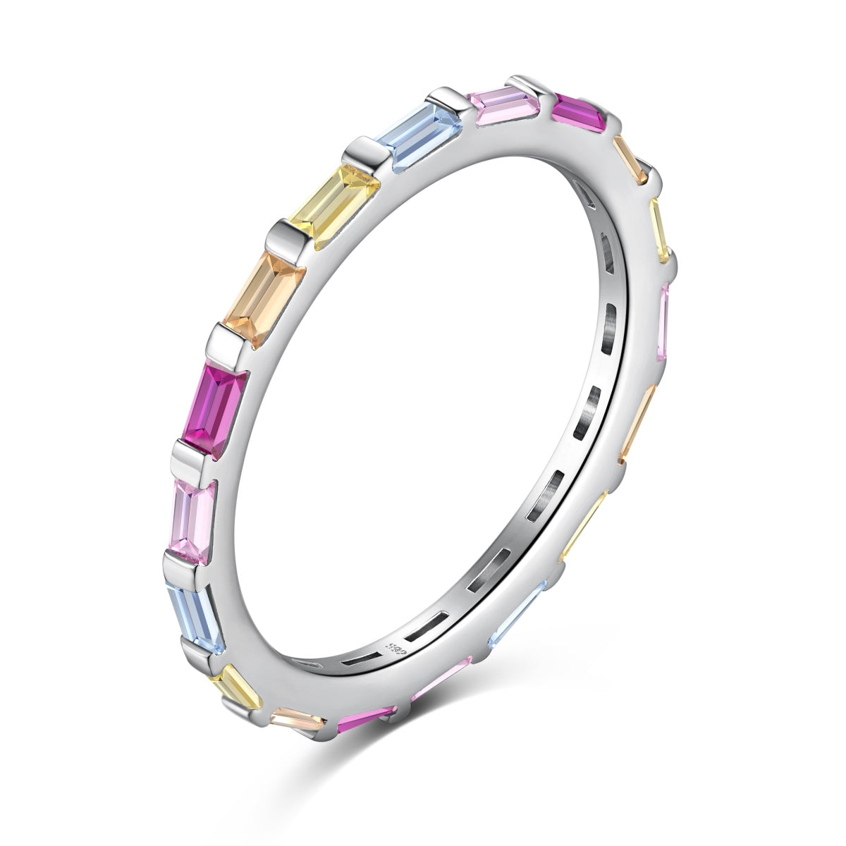 [Limara]Exquisite Multicolored Emerald Cut Daily Ring