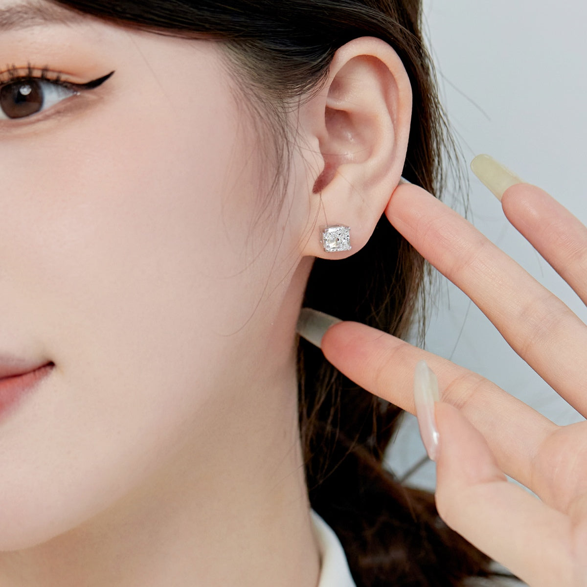 [Limara]1.0 Carat Radiant Princess Cut Wedding Earrings