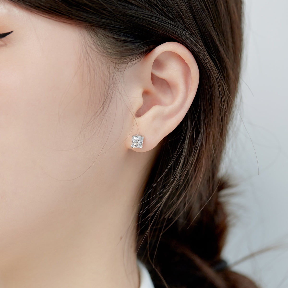 [Limara]1.0 Carat Radiant Princess Cut Wedding Earrings