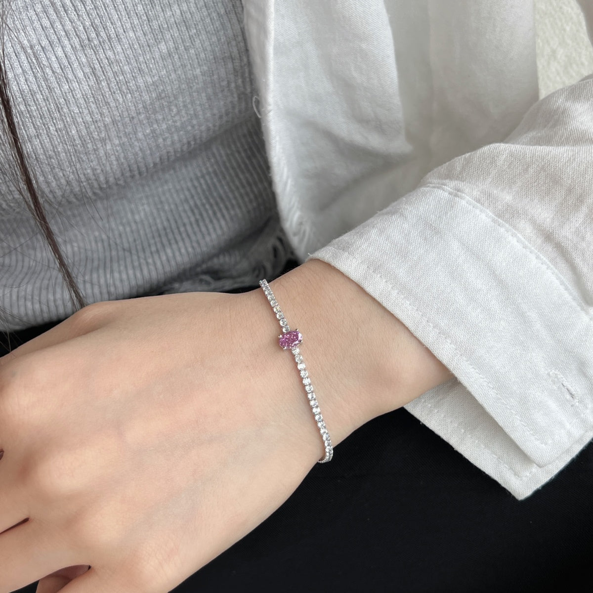 [Limara]0.75 Carat Exquisite Oval Cut Daily Bracelet