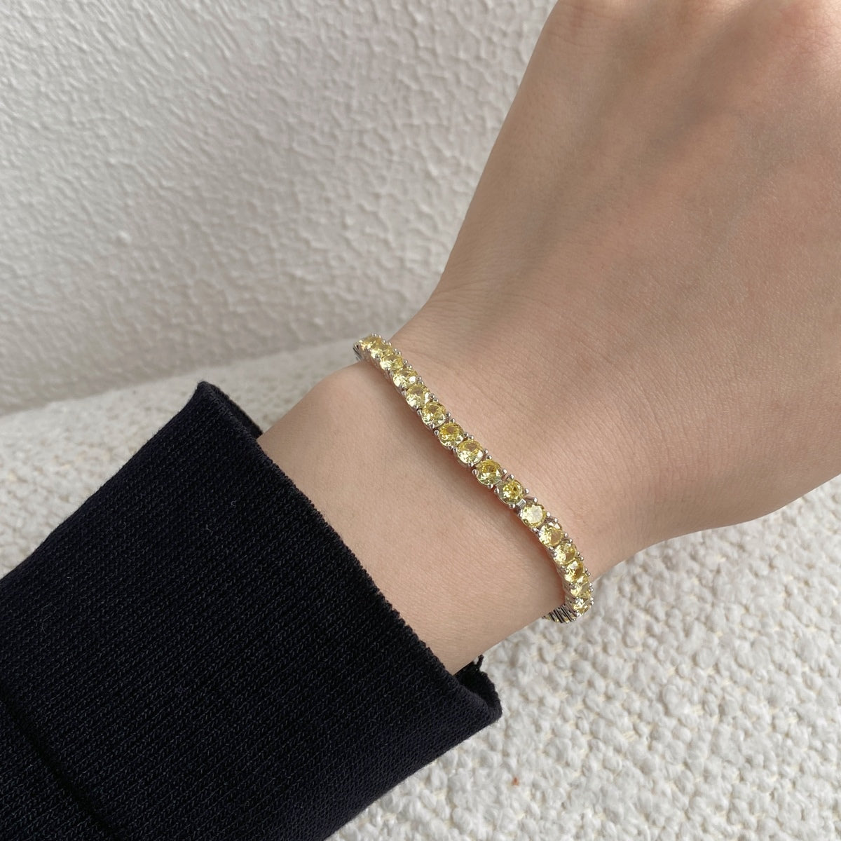 [Limara]Ornate Dazzling Round Cut Tennis Bracelet