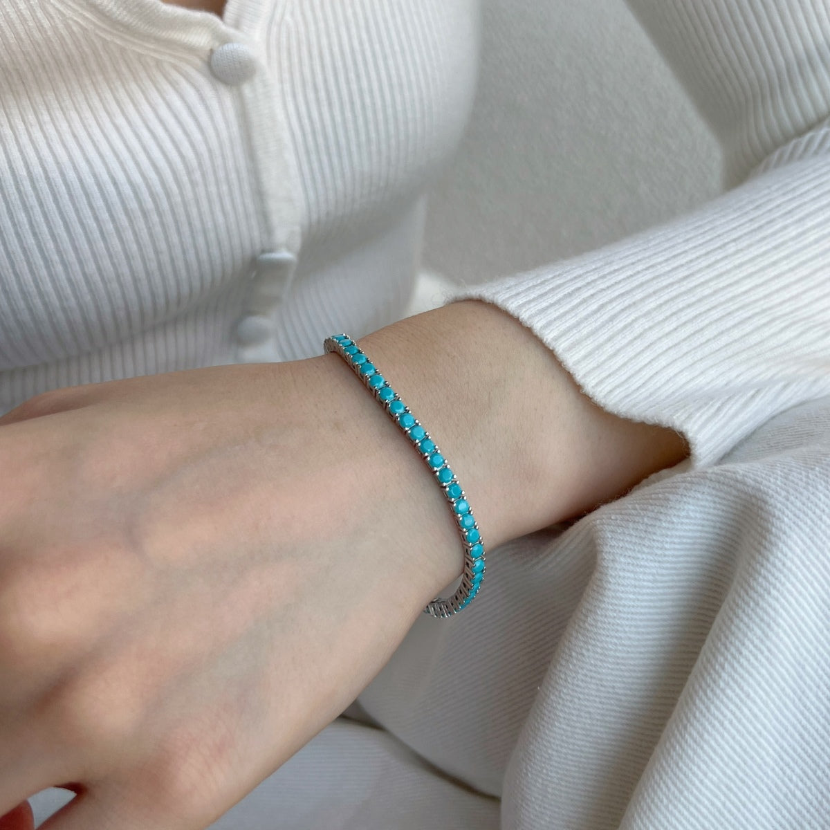 [Limara]Dainty Charming Round Cut Tennis Bracelet