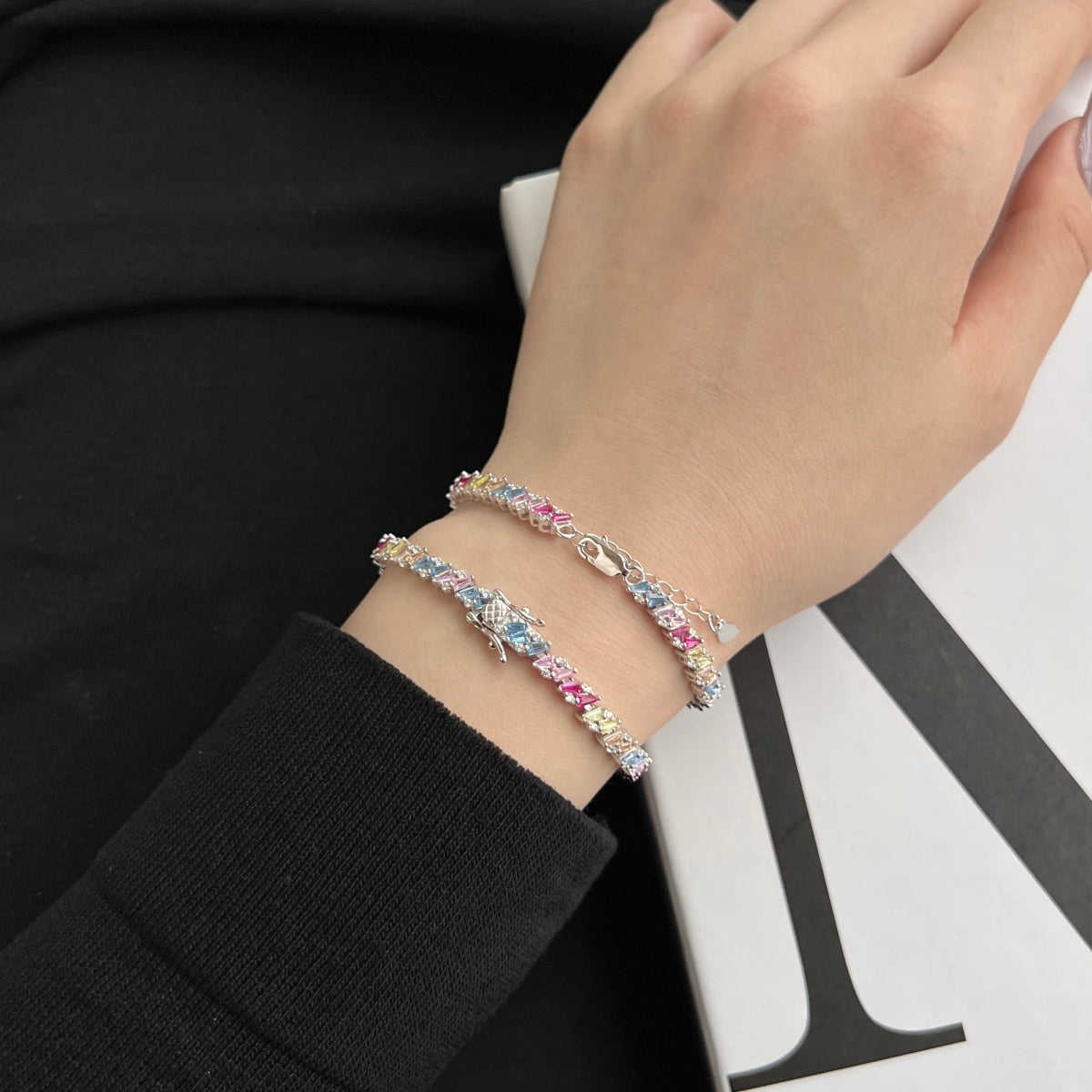 [Limara]Ornate Sparkling Multi Cut Party Bracelet