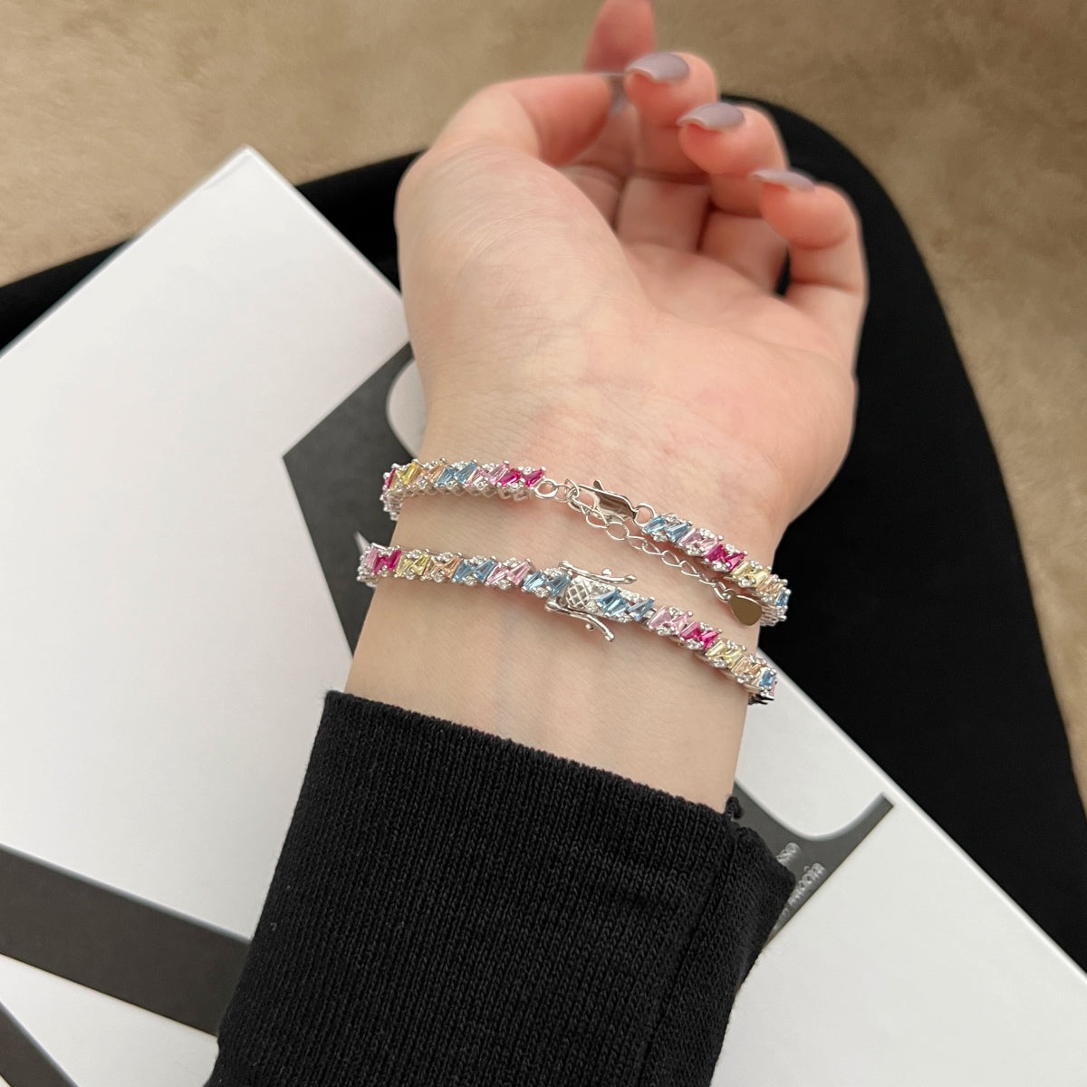 [Limara]Ornate Sparkling Multi Cut Party Bracelet