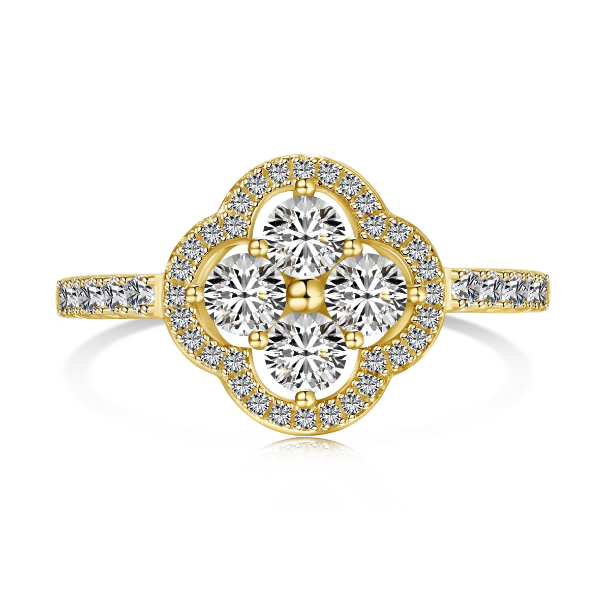 [Limara]Four Leaf Clover Flower Design Ring