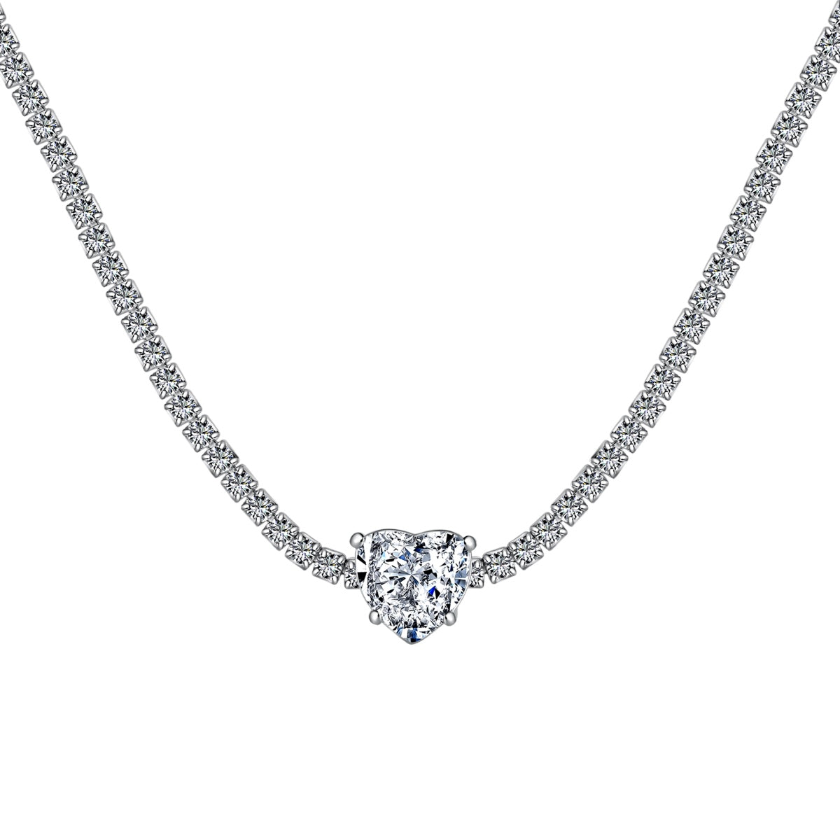 [Limara]2.0 Carat Sparkling Tennis Heart Cut Necklace