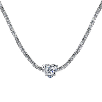 [Limara]2.0 Carat Sparkling Tennis Heart Cut Necklace
