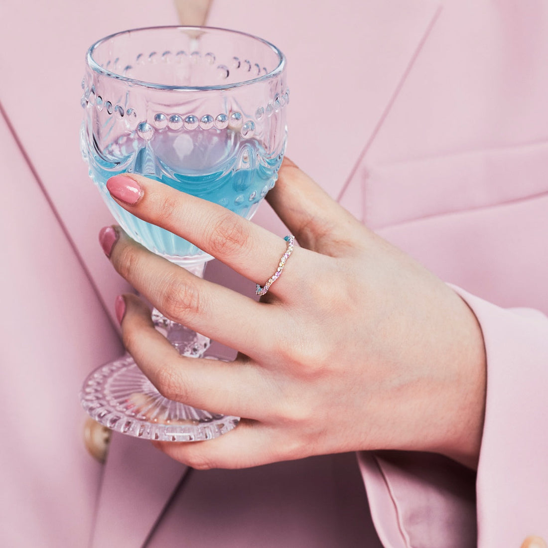 [Limara]Dainty Colorful Round Cut Party Ring