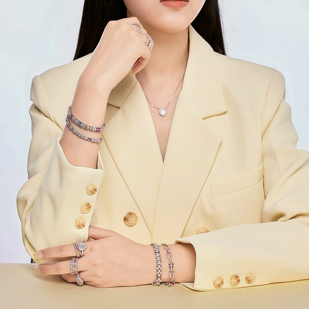 [Limara]Delicate Colorful Multi Cut Party Bracelet