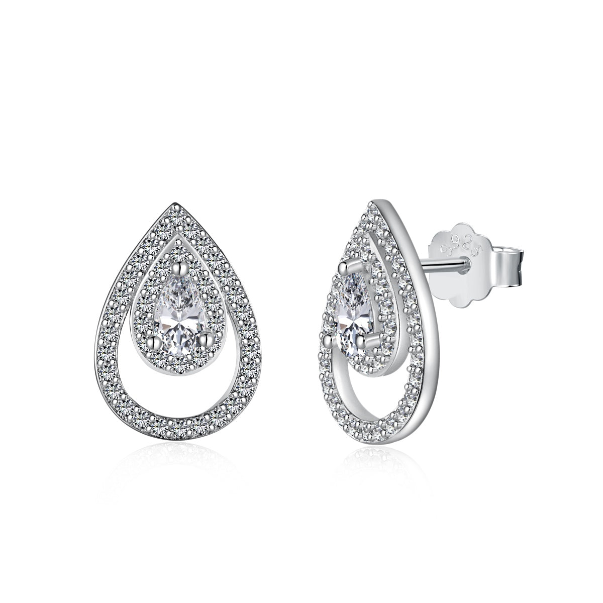 [Limara]Sparkling Delicate Water Drop Shape Daily Earrings