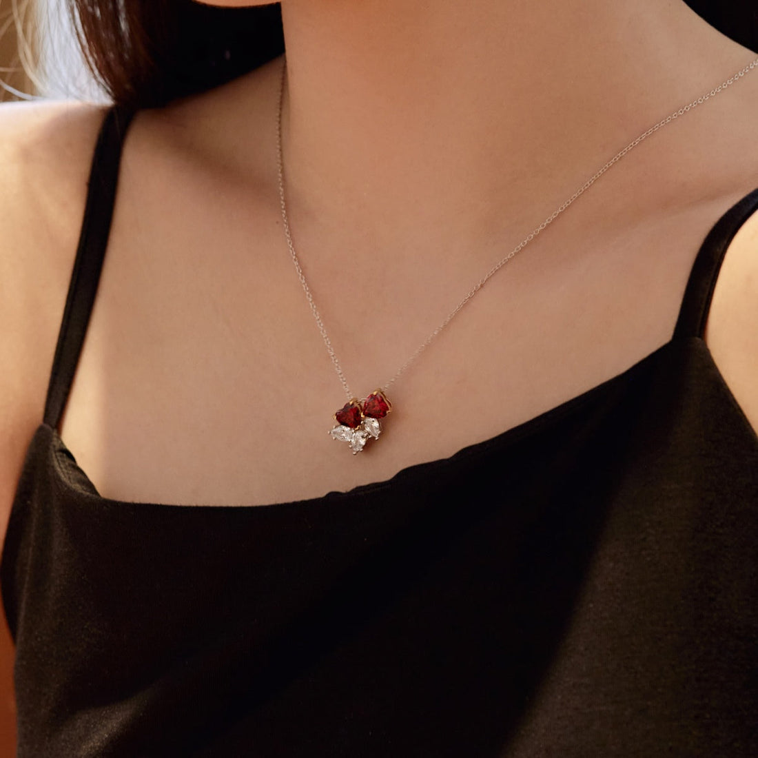 [Limara]Dainty Red Heart Necklace