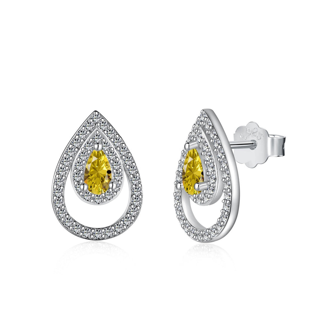 [Limara]Sparkling Delicate Water Drop Shape Daily Earrings