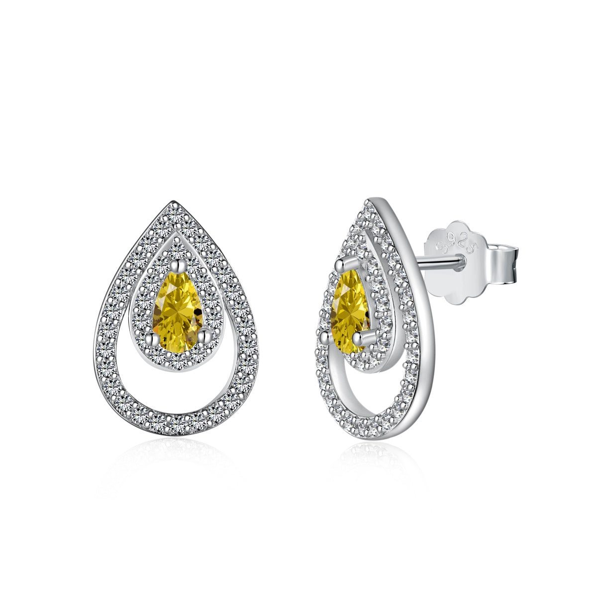 [Limara]Sparkling Delicate Water Drop Shape Daily Earrings