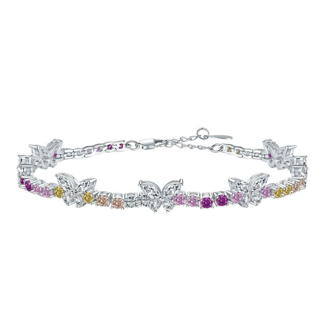 [Limara]Ornate Colorful Butterfly Shape Round Cut Daily Bracelet