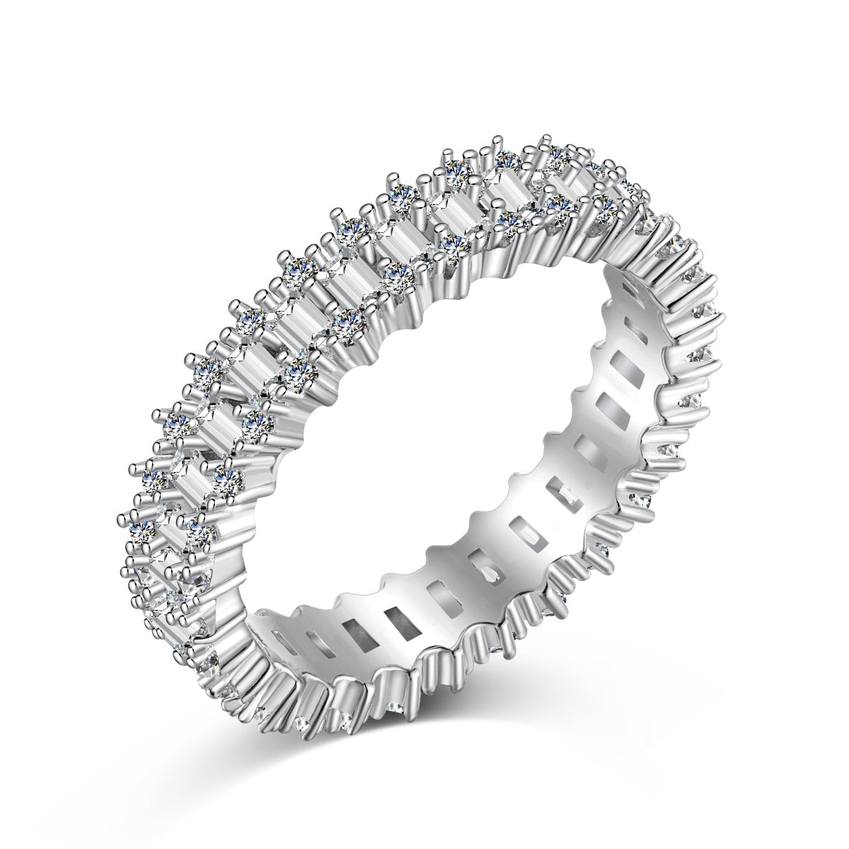 [Limara]Splashy Ornate Emerald Cut Cocktail Ring