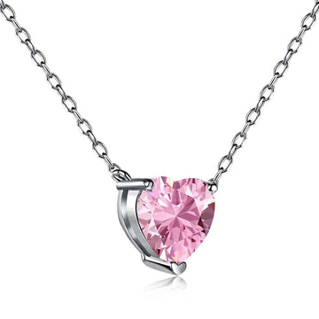 [Limara]Heart Shape Main Stone Pendant Collarbone Necklace