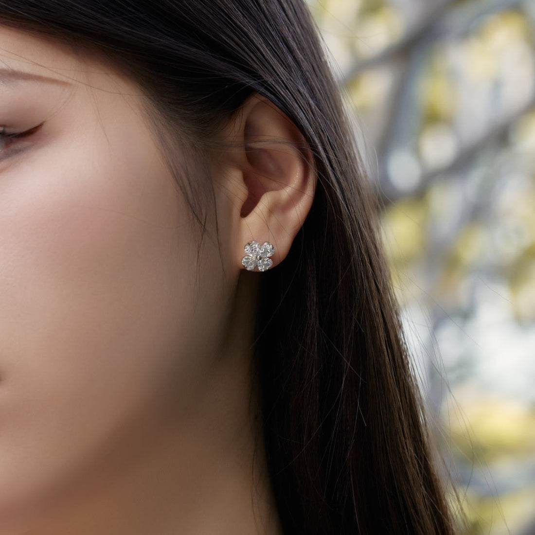 [Limara]Four-Leaf Clover Ball Earrings