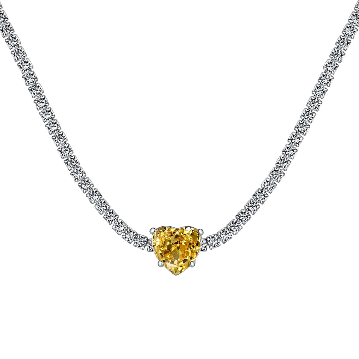 [Limara]2.0 Carat Sparkling Tennis Heart Cut Necklace