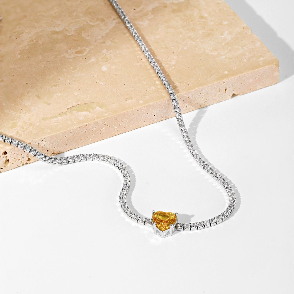 [Limara]2.0 Carat Sparkling Tennis Heart Cut Necklace