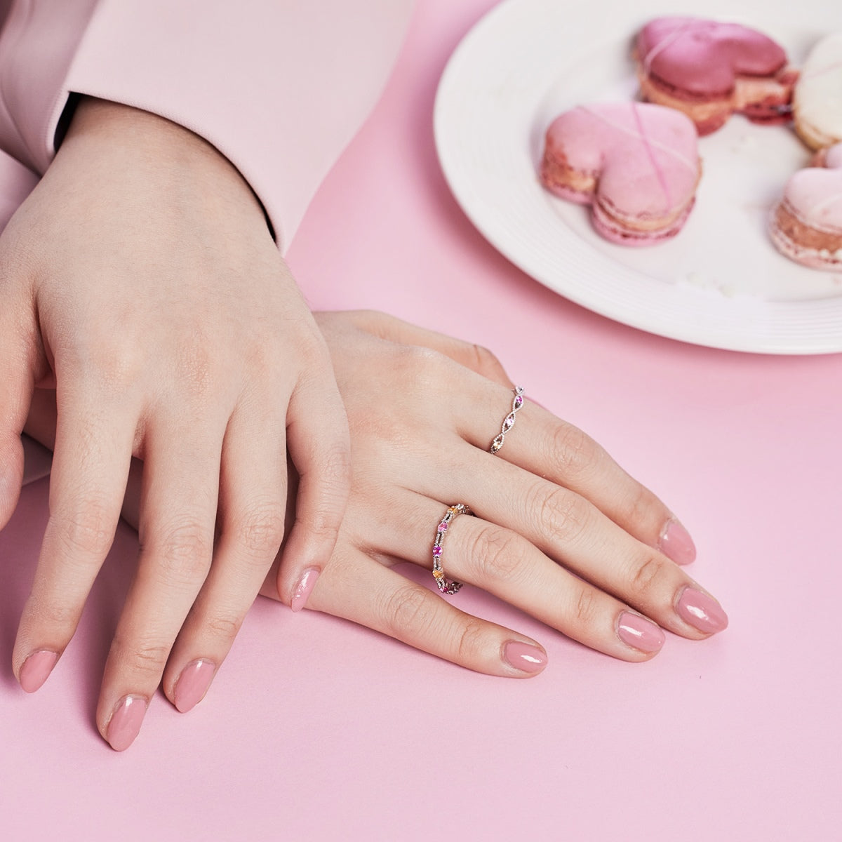 [Limara]Sparkling Colorful Round Cut Tennis Ring