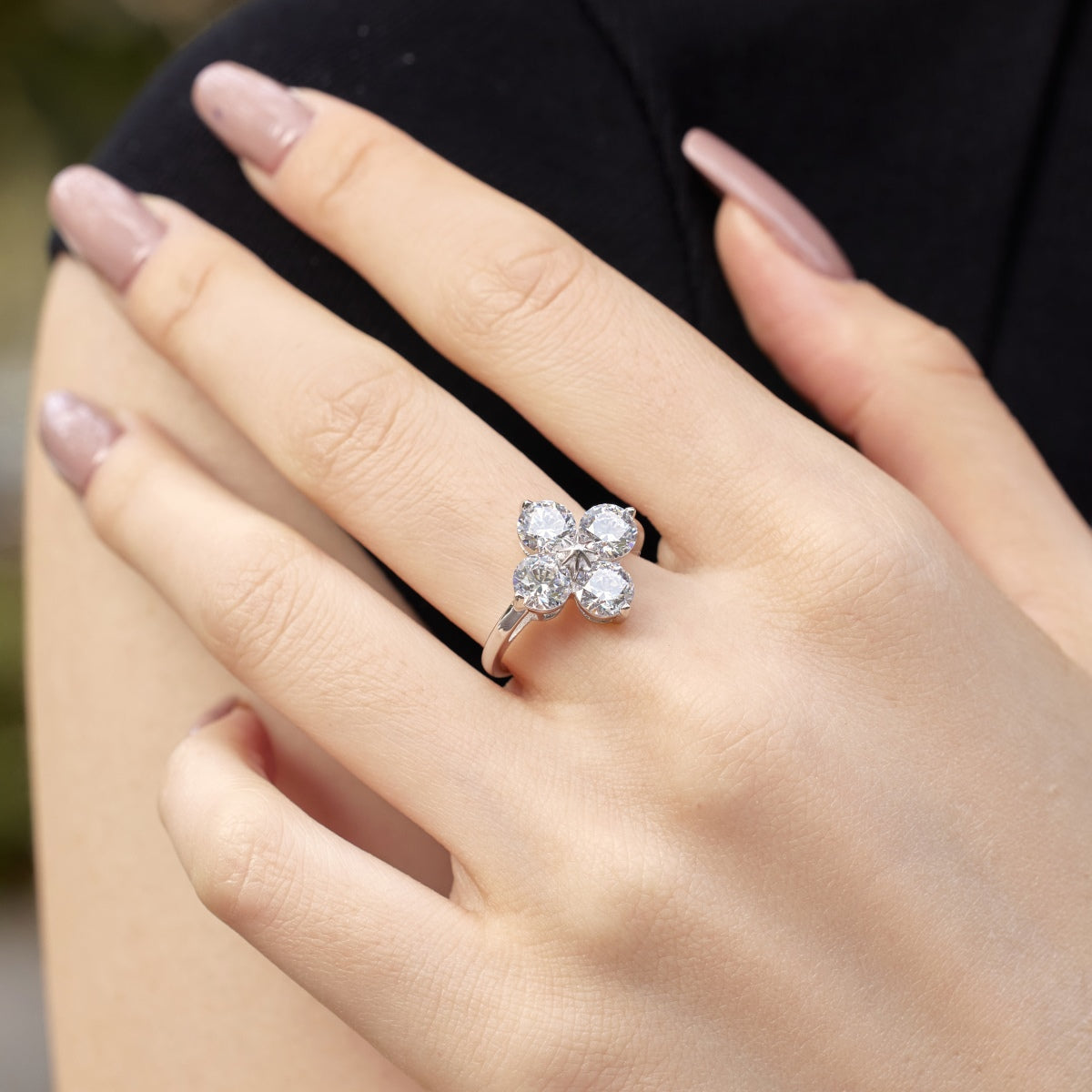 [Limara]Four-Leaf Clover Eight-Pointed Star Ring