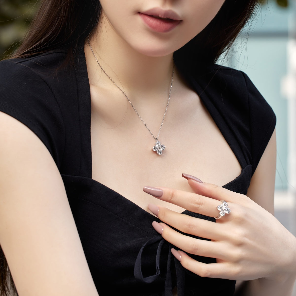 [Limara]Four-Leaf Clover And Eight-Pointed Star Necklace