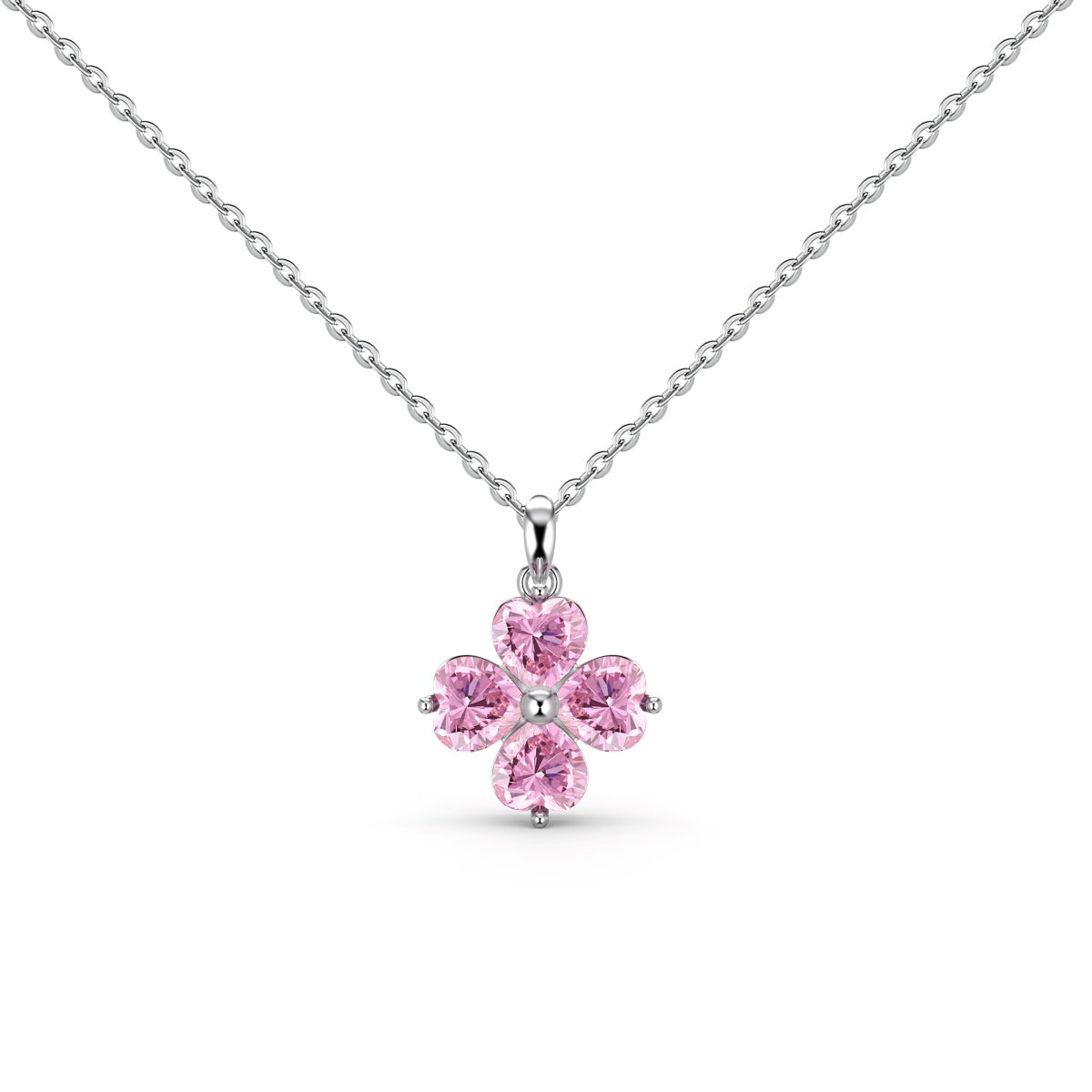 [Limara]Heart-Shaped Four-Leaf Clover Bead Necklace