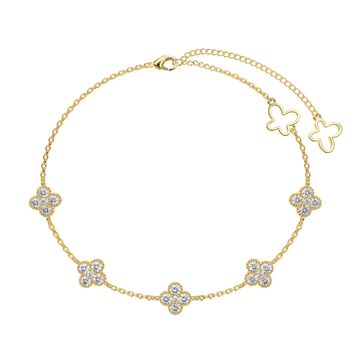 [Limara]Four-Leaf Clover Hollow Butterfly Bracelet