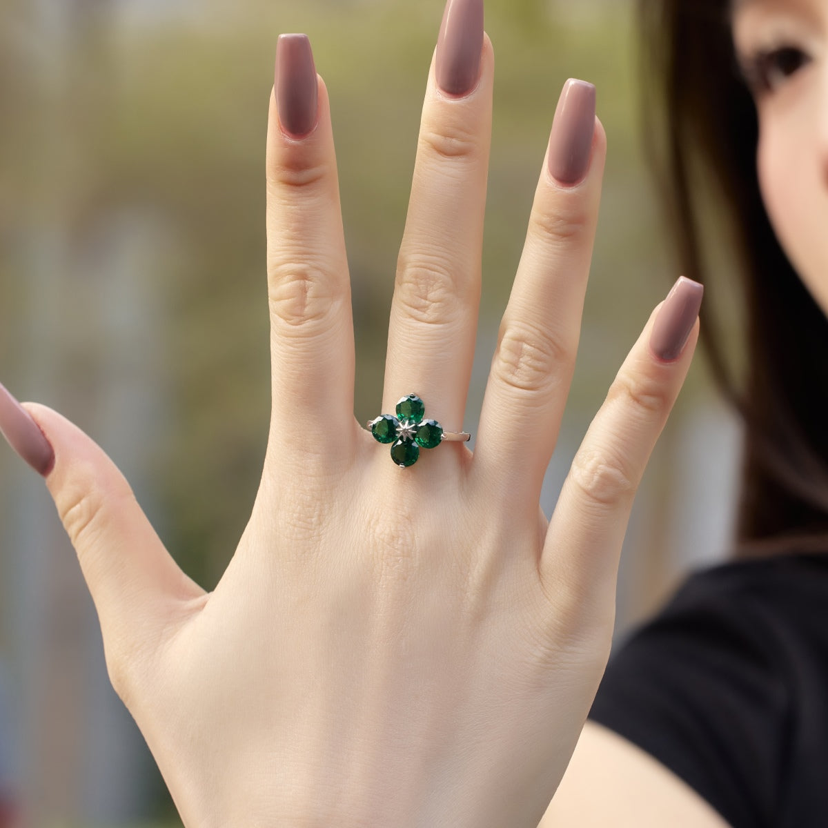 [Limara]Four-Leaf Clover Eight-Pointed Star Ring