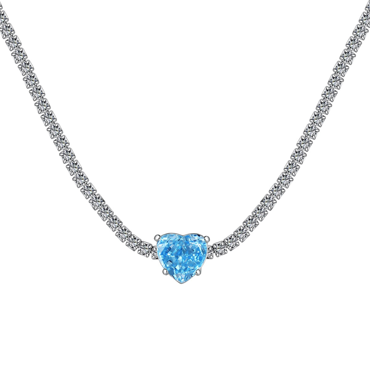 [Limara]2.0 Carat Sparkling Tennis Heart Cut Necklace